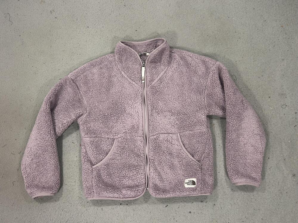 The North Face Jacket Girls Large Purple Soft Sherpa Fleece Outdoors Hiking Gorp